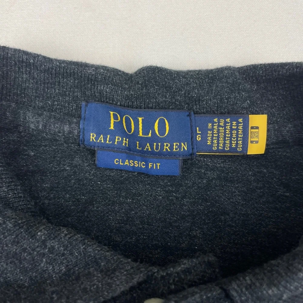 Polo Ralph Lauren Mens Classic Fit Short Sleeve Polo Shirt Gray Heather Large
